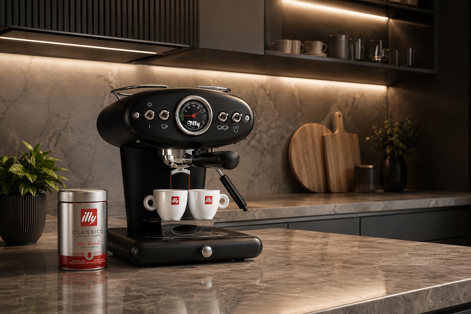 illy 60455 X1 Anniversary ESE & Ground, Macchina da caffè a Cialde ESE e Caffe Macinato, Colore Nero