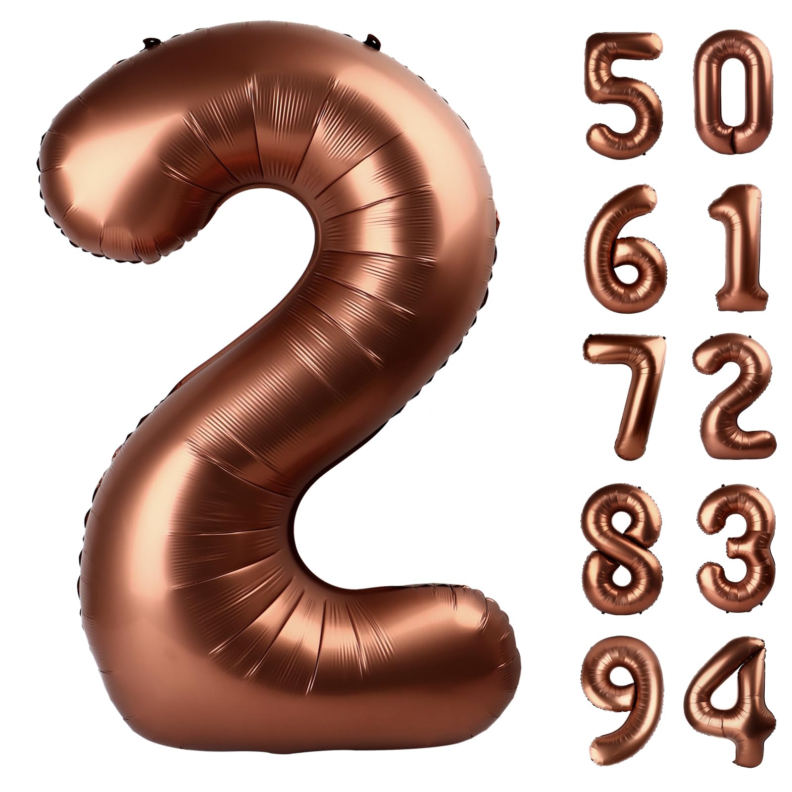 Dark Brown 2 Balloon, Coffee Brown Number Balloons 40 Inch, Chocolate 2nd Balloon Number Birthday Decorations, Second Two Birthday Party Supplies,