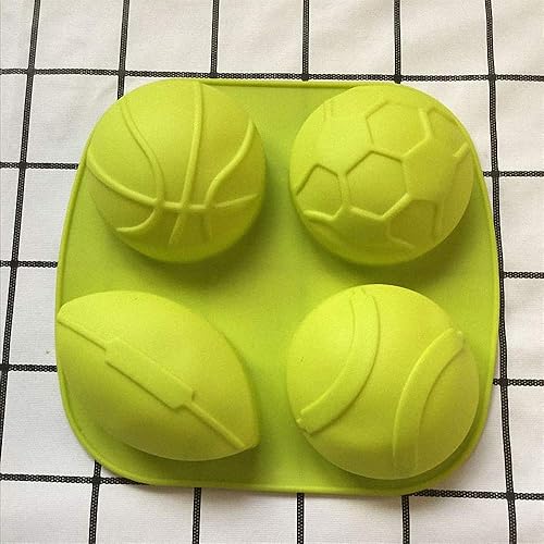 Miniatura 6 de Bolas deportivas de tamaño gigante Molde de silicona para cubitos de hielo, cesta de atleta, pelota de rugby, tenis, fútbol, fútbol, chocolate,