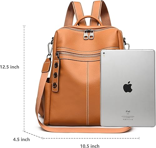 Miniatura 3 de Bolso tipo mochila para mujer, de cuero auténtico, de moda, de hombro convertible, bolsa de viaje, mochila para mujer, S, Mochilas Daypack