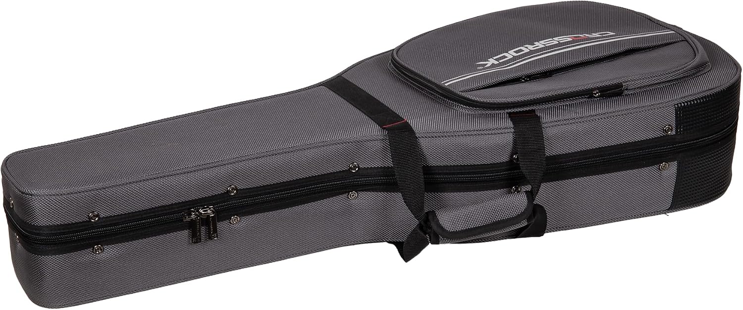Crossrock Classical Guitar Foam Case | Lightweight Gray Gig Bag with Modern Fabric, Plush Interior & Storage Compartments (CRP300CDG)