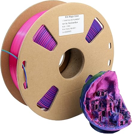 review PLA 3D Filament , DB PLA Filament 1.75mm Accuracy +/- 0.03 mm Fit Most FDM Printer，3 Colors in 1 Dual Color Co-Extrusion 3D Filament 1kg Filament (2.2lbs)