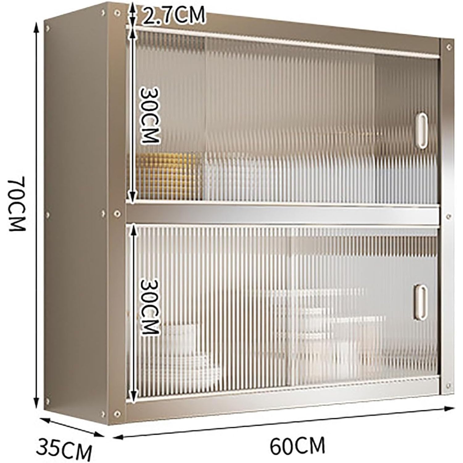 Pensili Cucina Sospesi in Acciaio Inox con Ante Scorrevoli Mobile Pensile da Parete per Cucina Armadietto di Stoccaggio Murale per Cucina Bagno Ufficio,01,60x30x40cm
