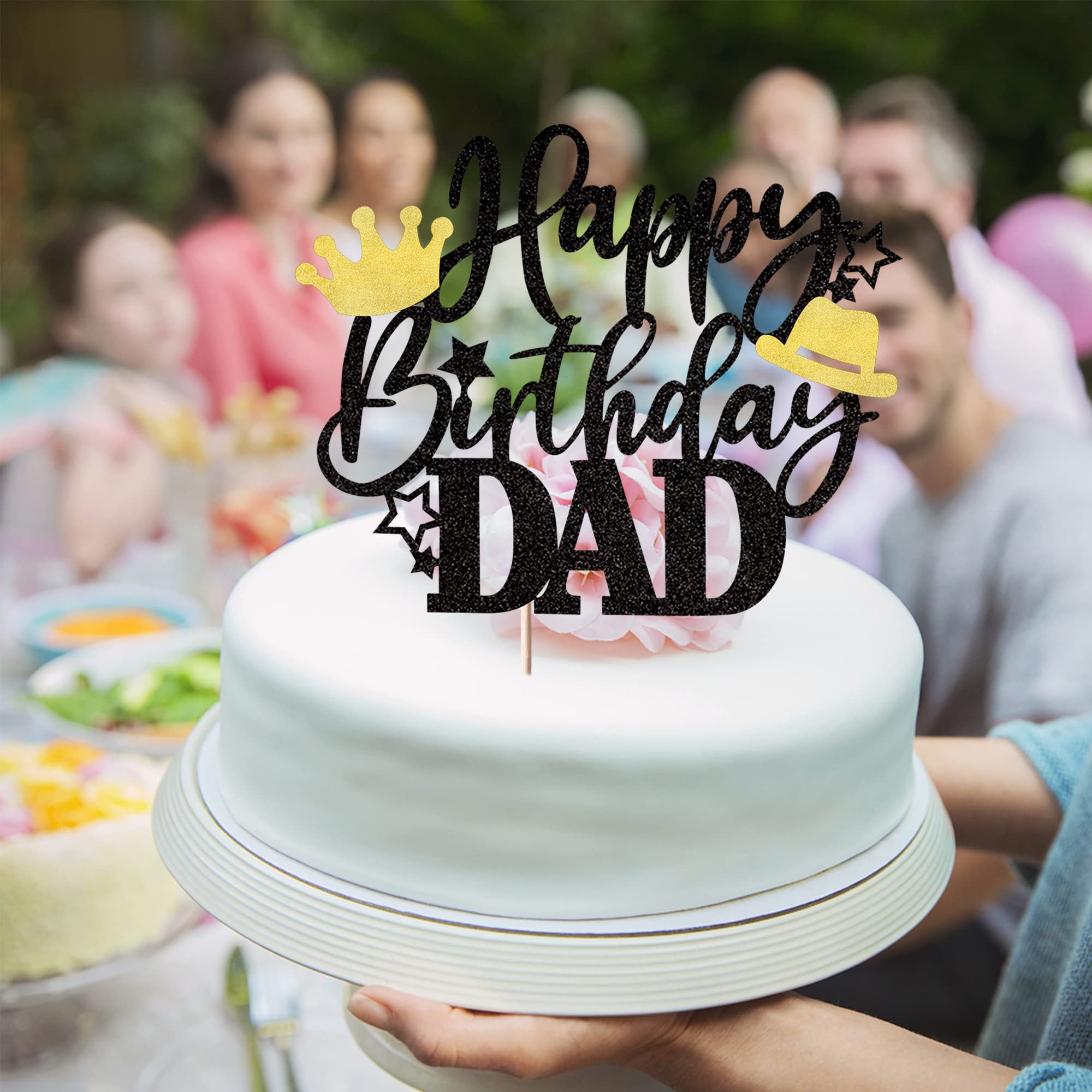 Rsstarxi Tortenaufsätze „Happy Father’s Day“ – 3 Stück, Aus Acryl, Nicht Essbar, Für Kuchen & Cupcakes, Inkl. Stäbchen