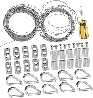 FUNOMOCYA 1 Set Crimp Suite Cable Electric Wire Set Rope Railing Rope Crimp Steel Cable Rope Rigging Rigging Grid Metallic line Stainless Steel Wire Stainless Steel Wire Thimble