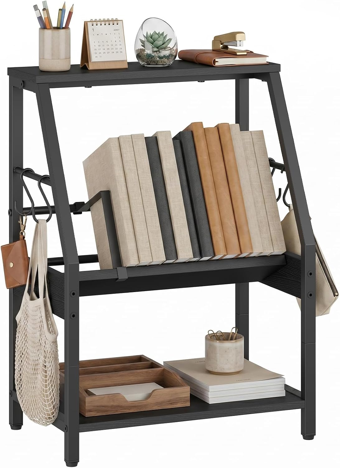 HOOBRO Desktop Bookshelf, 3-Tier Desk Organizer Shelf, Small Office Shelves