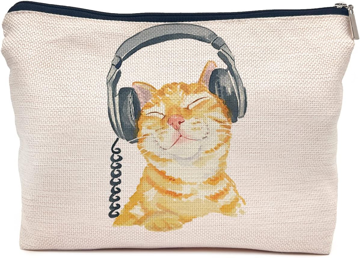 IWXYI Cat Lover Gifts,Cat Makeup Bag Zipper Pouch Travel