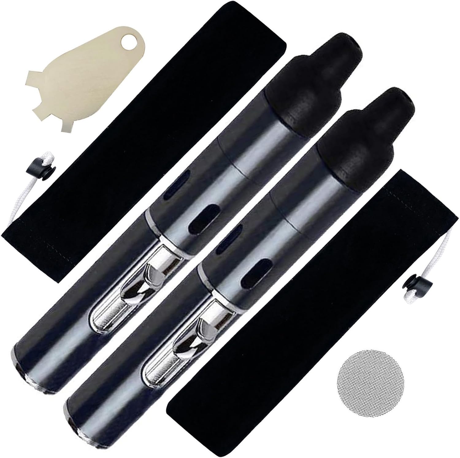 Torch Lighter,Refillable Inflatable Lighters,Built-in Detachable Jet Flame Torch Lighter Kitchen Cooking,Black（2PCS）