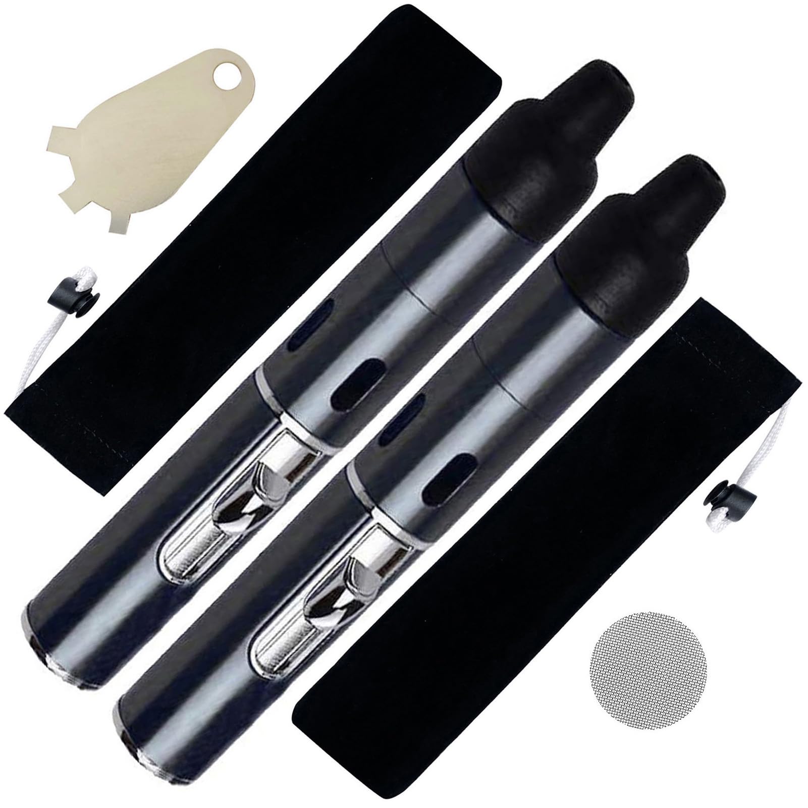Refillable Inflatable Lighters,Built-in Detachable Jet Flame Torch Lighter Kitchen Cooking,Black（2PCS）