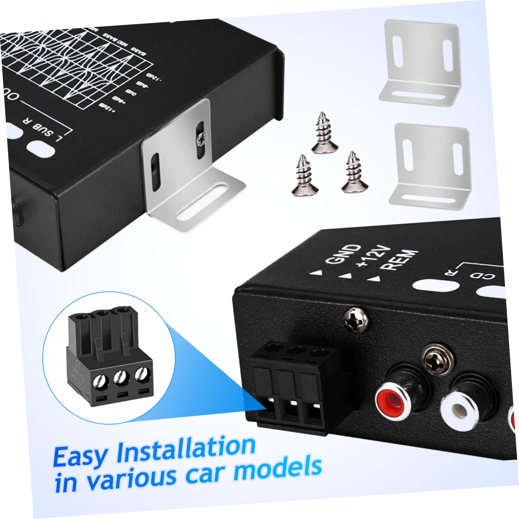 POPETPOP Ecualizador de Audio de 7 Bandas para Coche y Estructura Metálica Diseño Compacto Ajuste Preciso para Sistemas de Audio y Estéreo de Automóvil