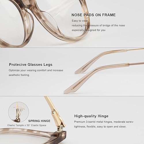 Miniatura 5 de RB.Pilot Gafas de lectura de ojo de gato para mujer, lectores de bloqueo de luz azul, montura de acetato y bisagra de resorte