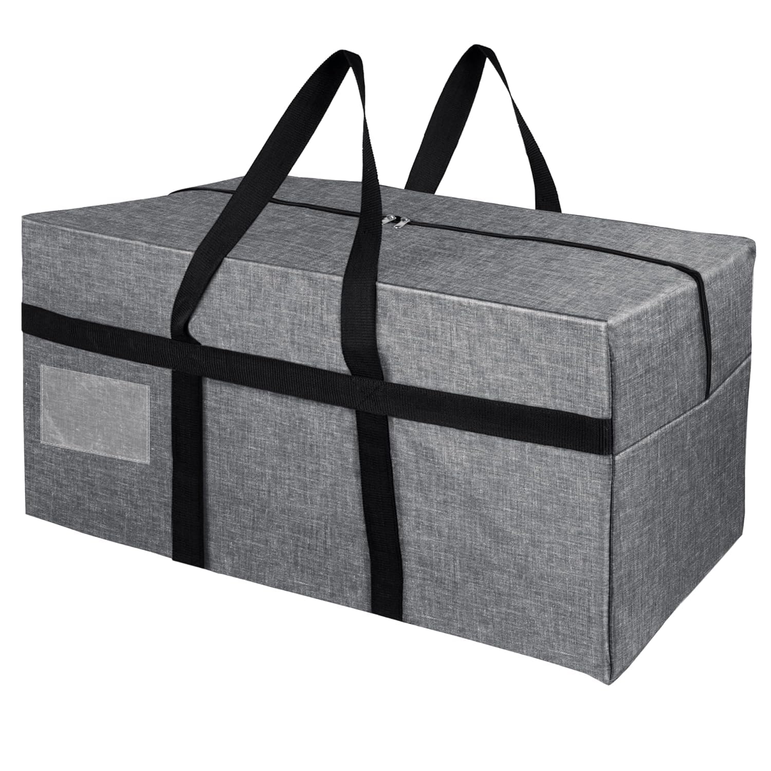 Storite Extra Large 128 L Fabric Moisture Proof Multipurpose Heavy Duty Storage Bag for Toys/Stationery/Blankets/Clothes/Moving Bags With Strong Reinforced Handles Rectangular (Grey,81x40x40 cm)