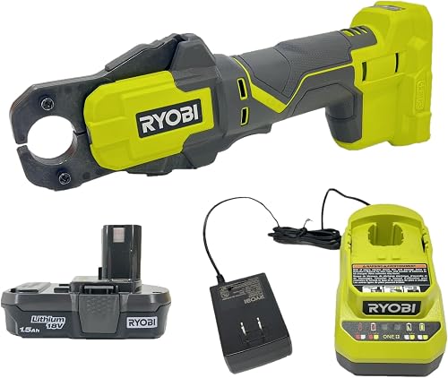 ONEAND 18V Cordless PEX Crimp Ring Press Tool and 2.0 AH Compact Battery and CHA | RYOBI P661 18V Cordless PEX Crimp Ring Press Tool Kit