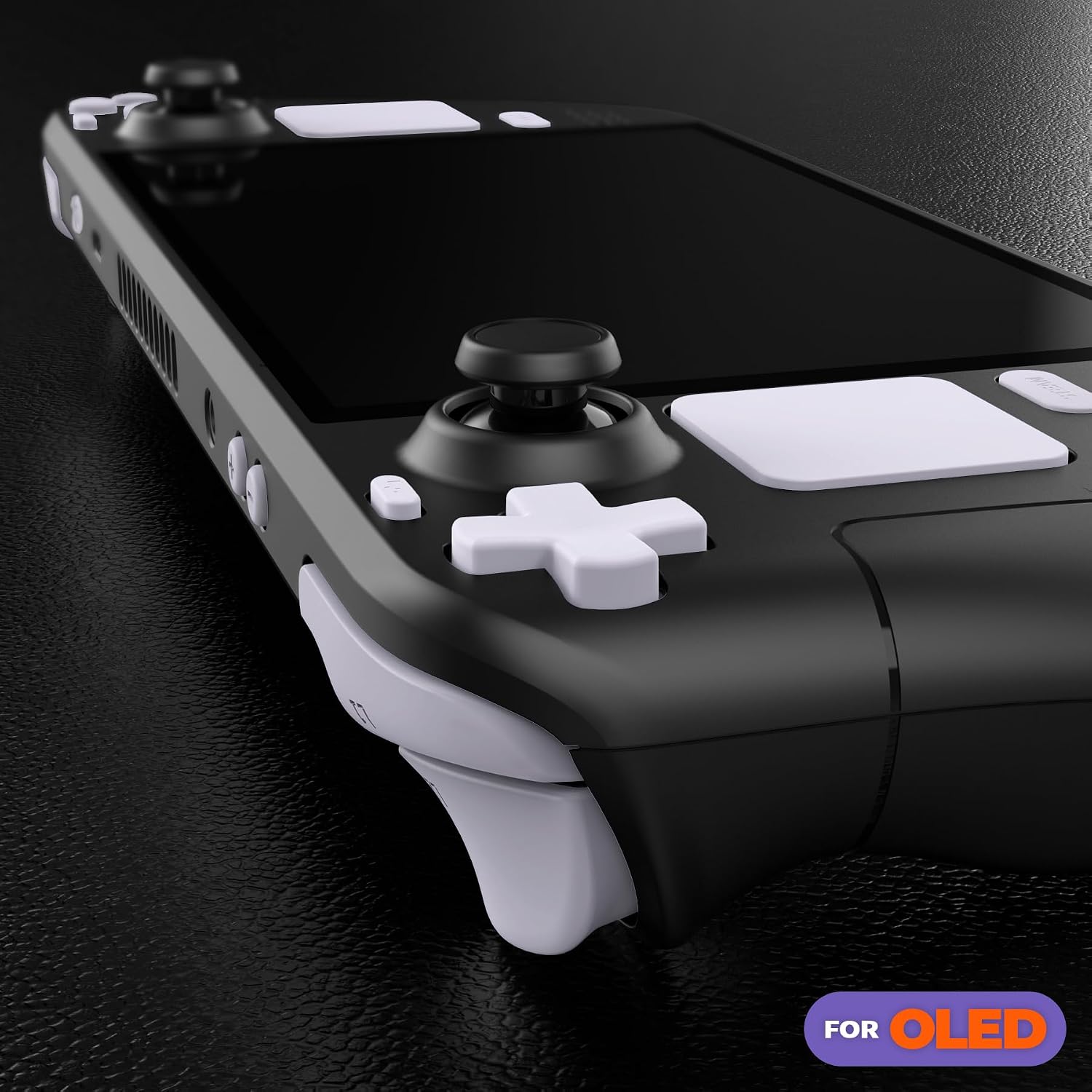 eXtremeRate Replacement Full Set Buttons for Steam Deck OLED Handheld Console - White DIY Custom ABXY D-pad Trackpad Bumpers Triggers With Tools - Without Console