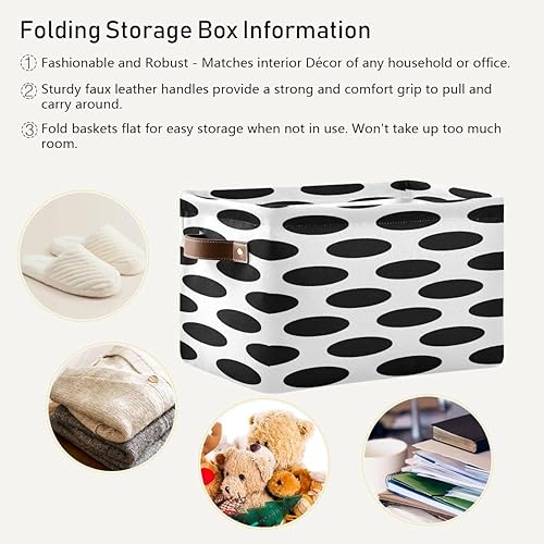 Miniatura 6 de Black Scandinavian Dots - Contenedores de almacenamiento contemporáneos para bebé, organizador para ropa y estante para niños, 1 paquete