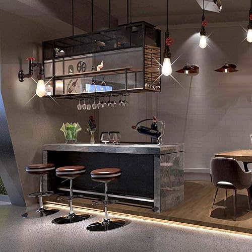 Miniatura 5 de Kawell Lámparas de pared vintage industriales retro lámpara de pared creativa tubo de agua lámpara de pared hierro arte E26 60W Max para dormitorio,