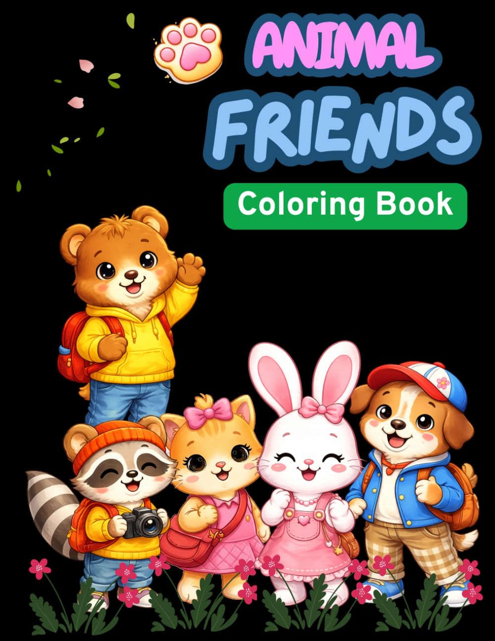 Animal Friends: A coloring book filled with adorable animal friends