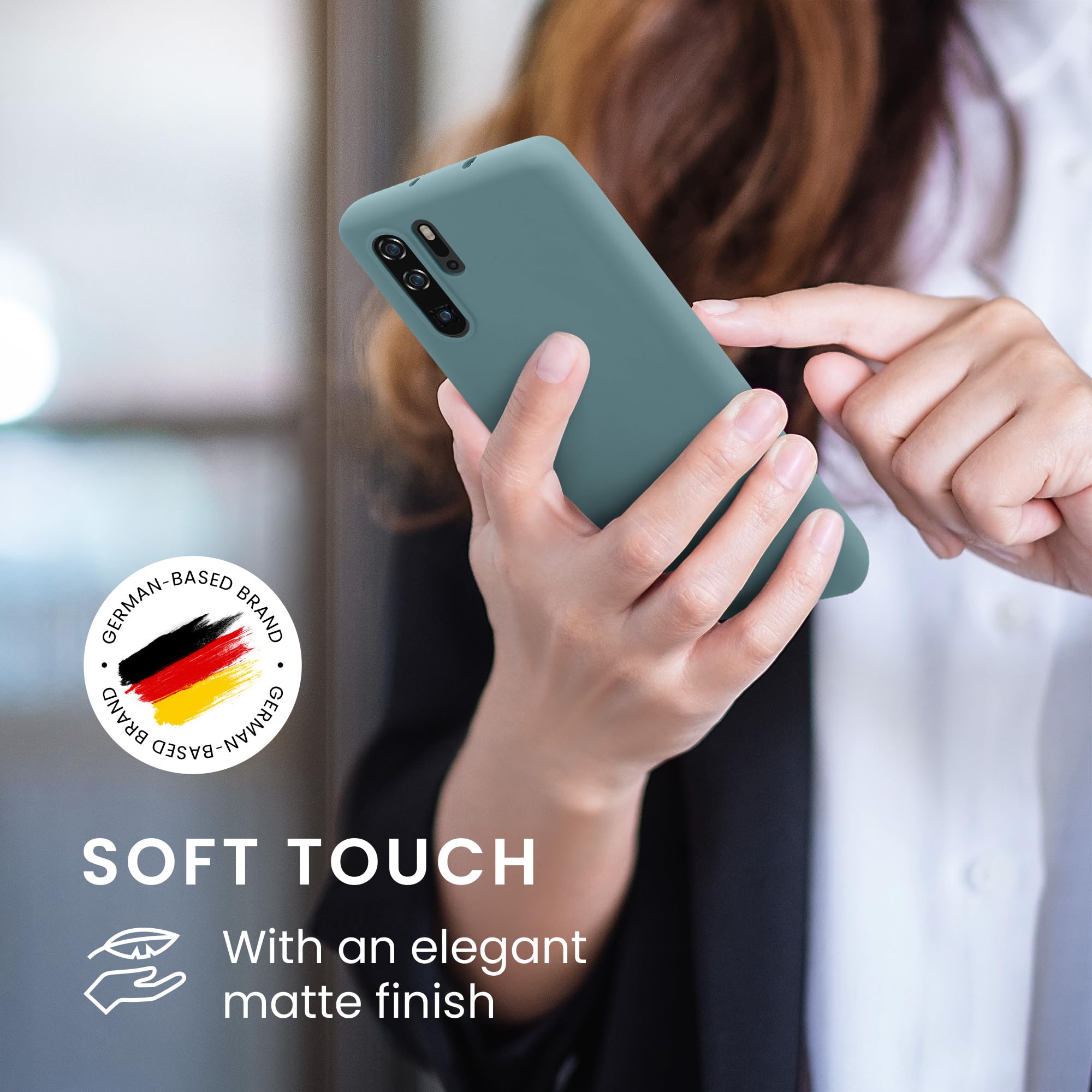 kwmobile Case for Huawei P30 Pro Case - Soft Cover - Shockproof TPU Material - Wireless Charging - Antique Stone - Image 4