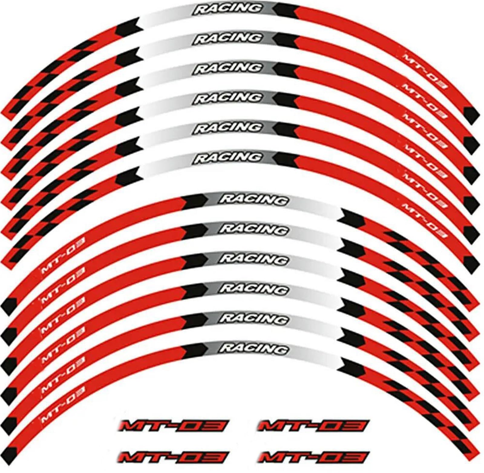 17" Rim Stripes Wheel Decals Tape Stickers for Yamaha MT-03 660 320 2006-2021