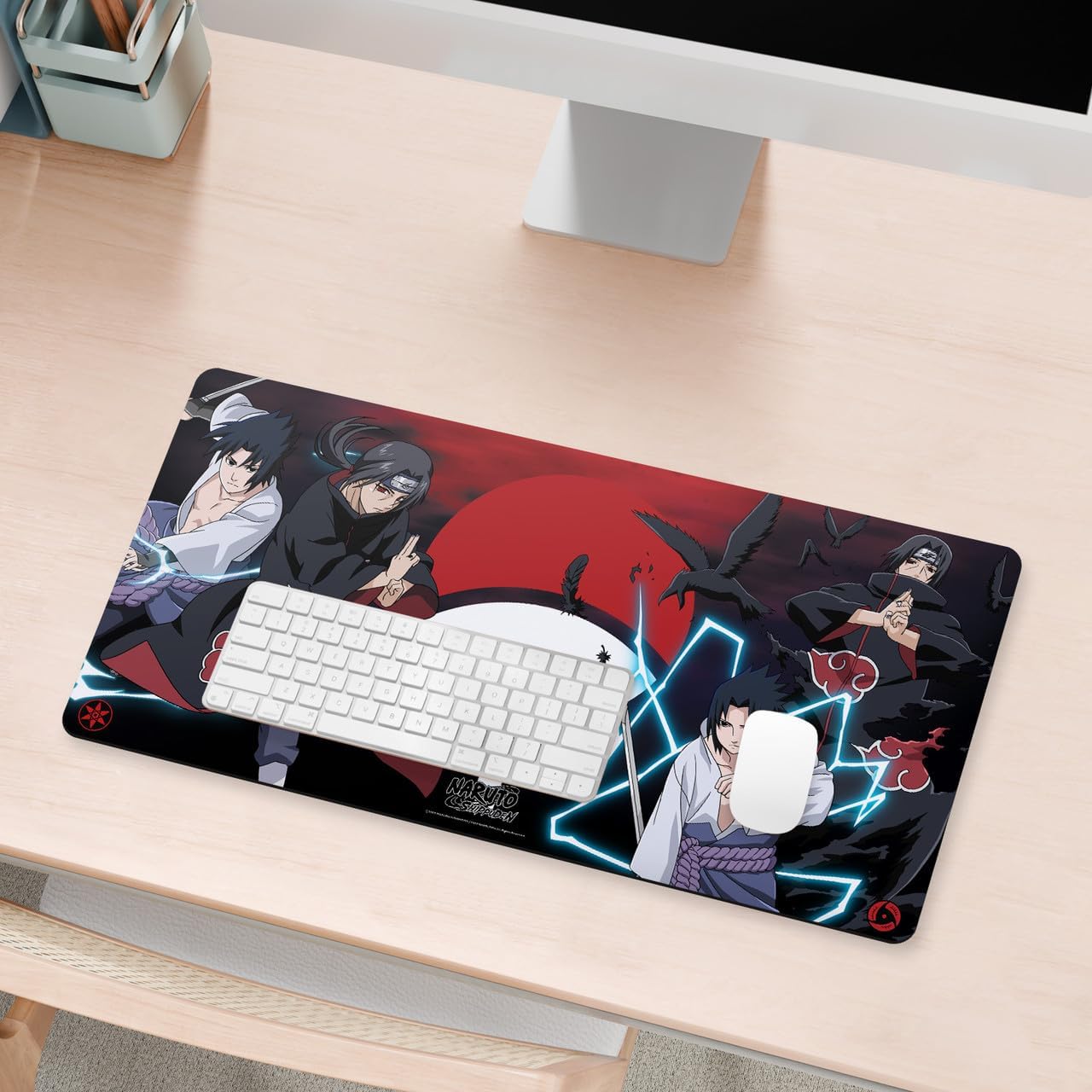Head Case Designs Officially Licensed Naruto Shippuden Itachi and Sasuke Graphic Art 23.62 x 11.81 x 0.12 inches (600 x 300 mm) - L Gaming Office Desk PC Keyboard Mouse Mat Pad