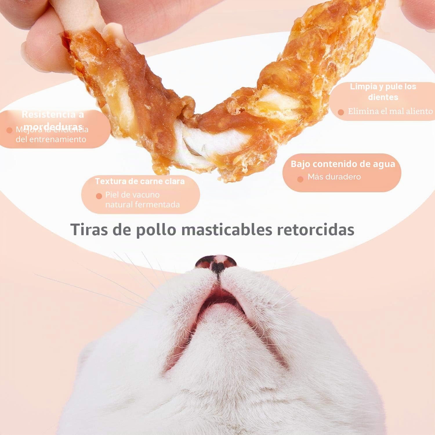 Nobleza - 600g Snack Perro Palitos de Piel de Buey Enrollados con Pollo Deshidratado, Ricos en Proteínas y Bajos en Grasas - 12cm