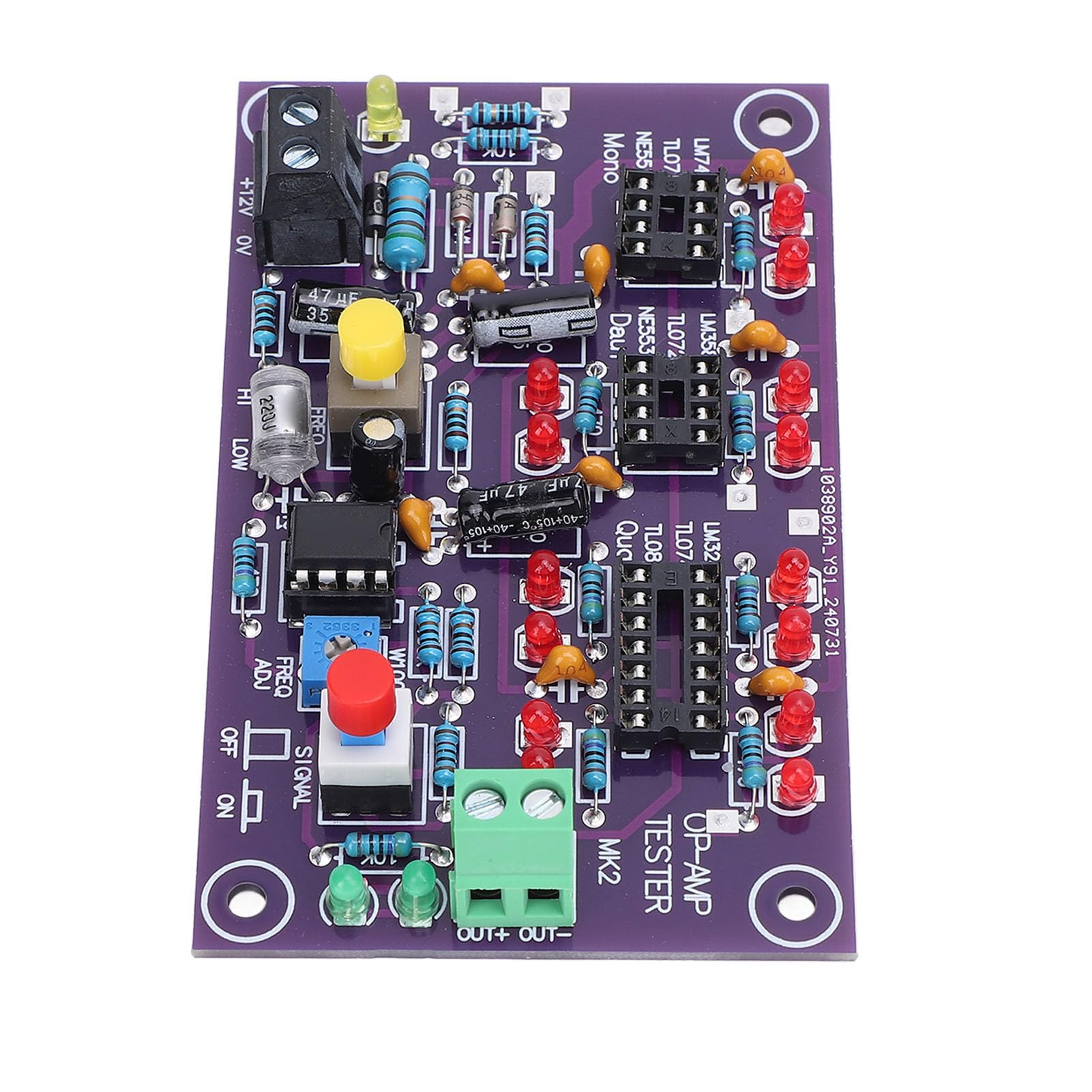 Operationsverstärker-Testplatine OP AMP-Testmodul für Single Double Quad DC12V T2-Tester