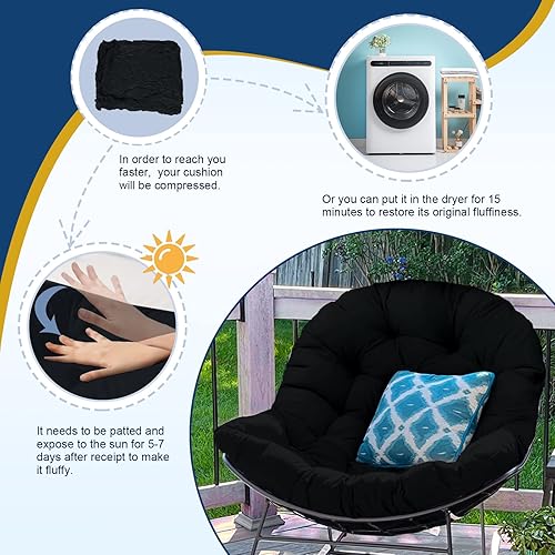 Miniatura 5 de Cojín colgante para silla de huevo, cojines suaves en forma de U para silla columpio (solo cojín)