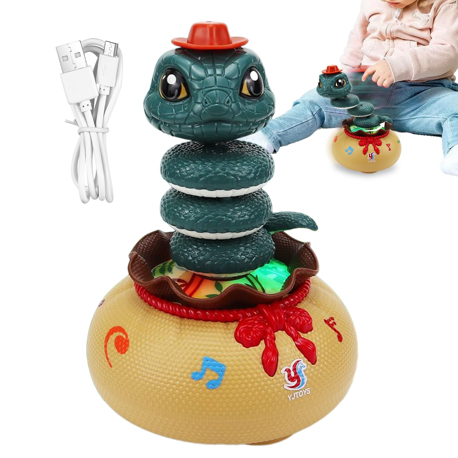 Jouets Dansants Pour Tout-Petits | Serpentin Électrique À Mouvements,Serpent Danseur Avec Musique Et Lumières 5.28x5.28x7.28 PoucesGarderie Parents