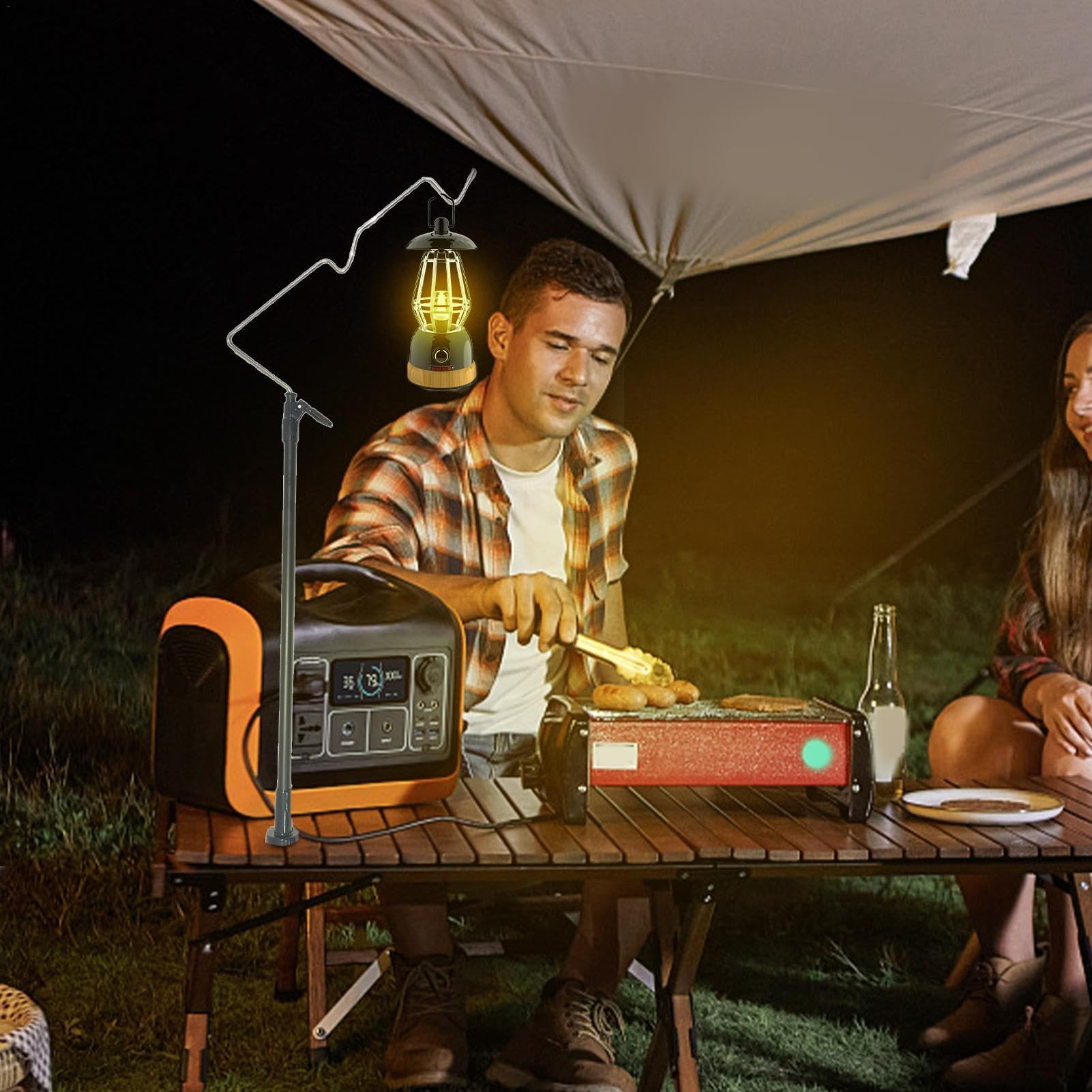 Poteau d'éclairage de camping – Support de lanterne portable