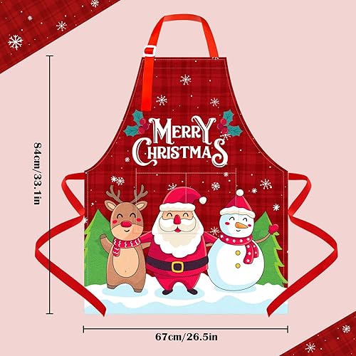 Miniatura 6 de Nidoul Delantal de Navidad para mujeres y hombres con bolsillos, bonitos y divertidos delantales de cocina para cocinar hornear para adultos