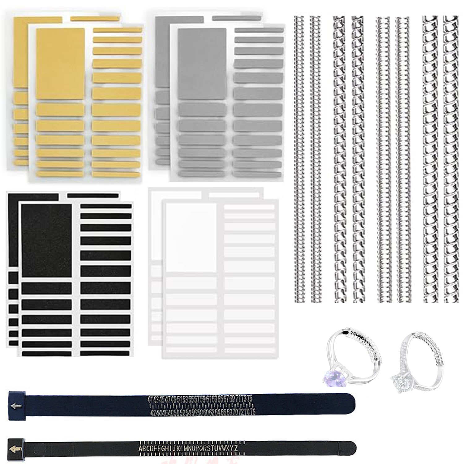 Ring Size Adjusters Ring Size Adjuster for Loose Rings Invisible Ring Size Adjuster, Ring Spacer,Ring Adjustment Tool Set,with Ring Size Measuring Tool