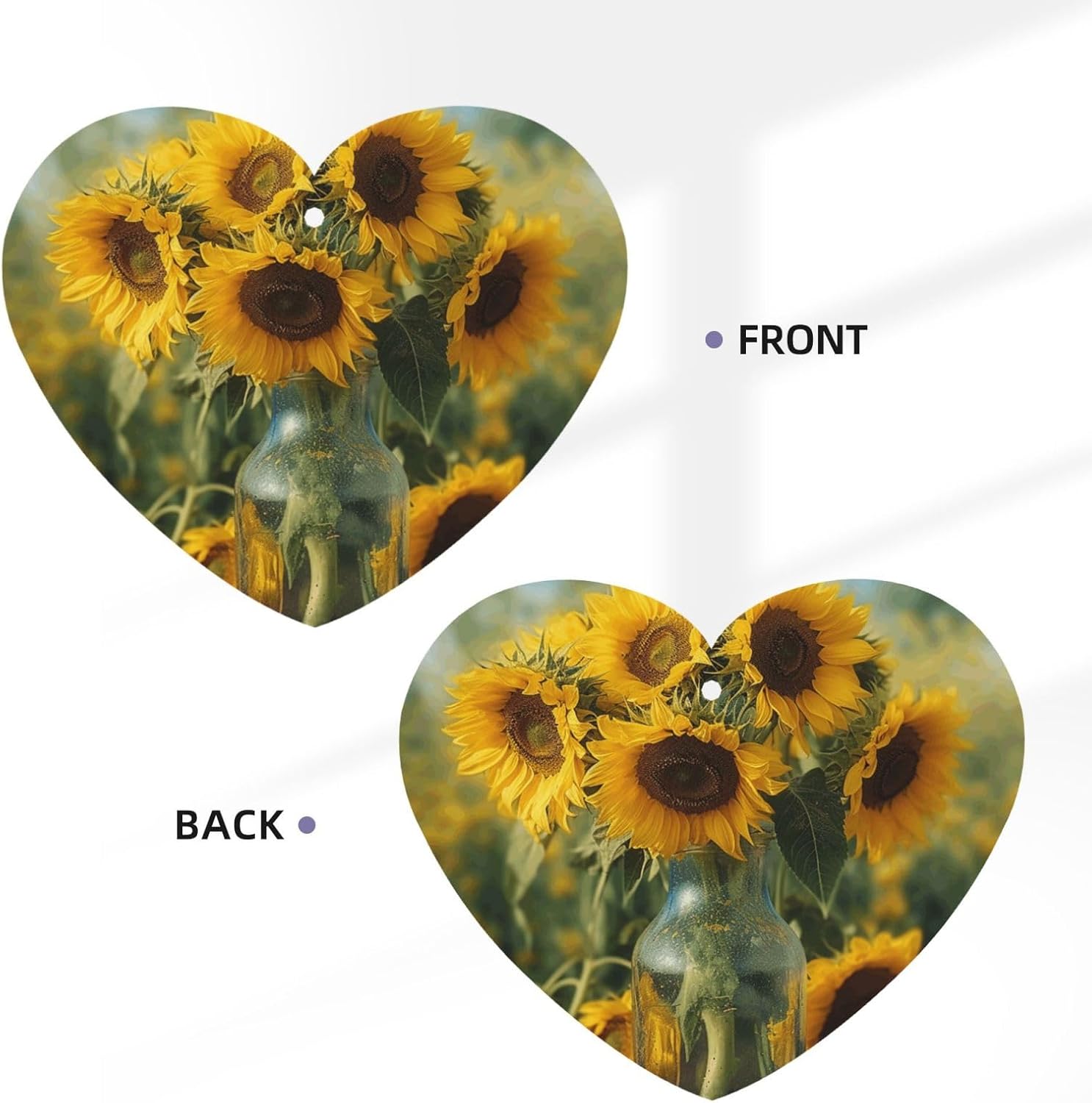 Car Air Fresheners Cards Set of 4 Pieces,Bottle of Sunflowers Mirror Pendant Hanging Scented Cards for Wardrobe Bathroom Long-Lasting Auto Aromatherapy Tablets Gifts Car Rearview image 3