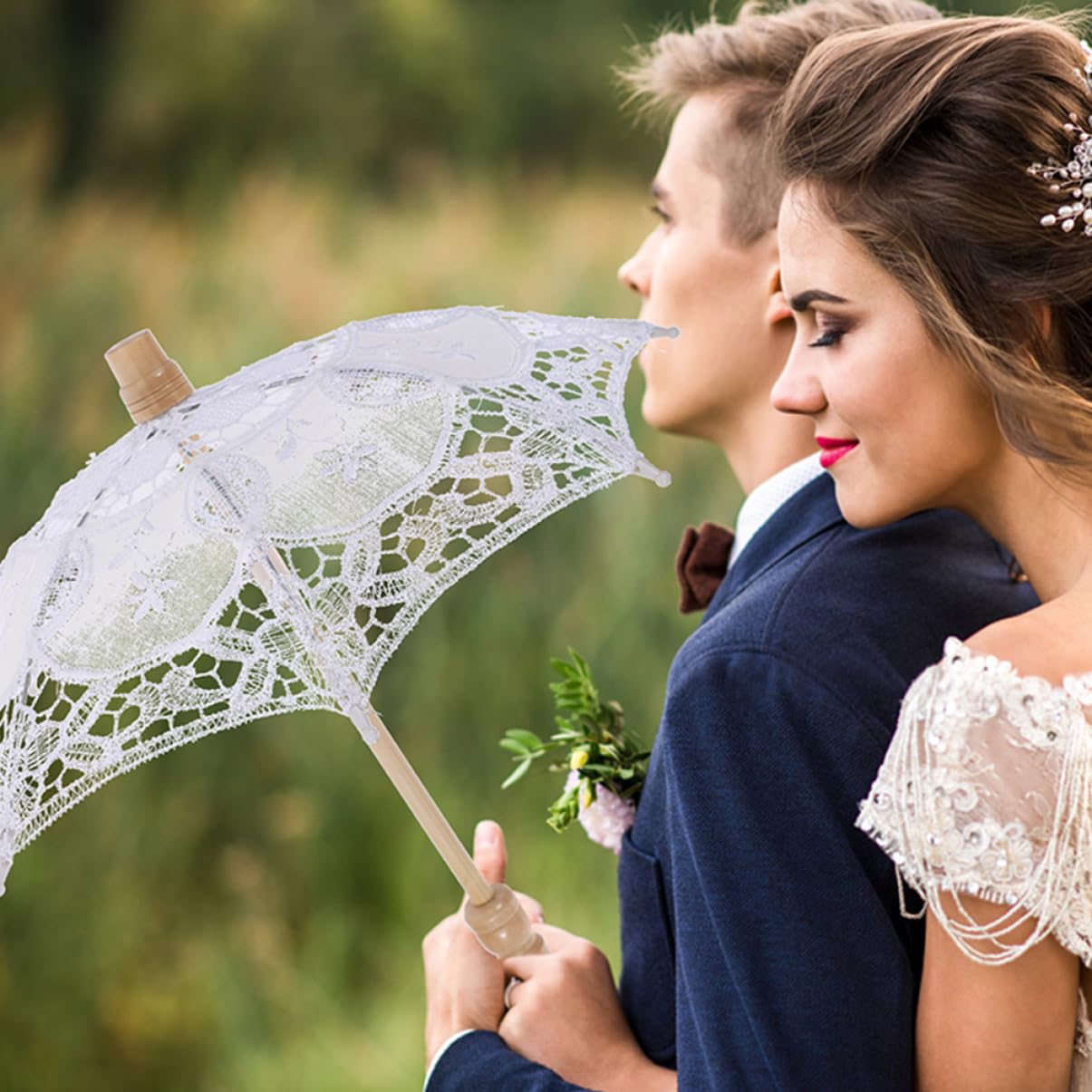TOYANDONA 6 STK Braut Regenschirm dekorativer Regenschirm für Hochzeit Hochzeitsdekoration Spitzenschirm für Hochzeitsfeier Mädchen Hochzeitsschirm Viktoria Requisiten Reisen
