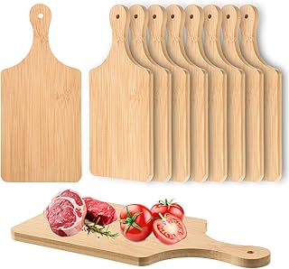 AWIZOM 6 Pcs Thicken Bamboo Cutting Board Bulk 11x5 Inch Personalized Wood Chopping Board Customized Laser Engraving Charcuterie Boards for Wedding Mother's Day Housewarming Present,0.39" Thick