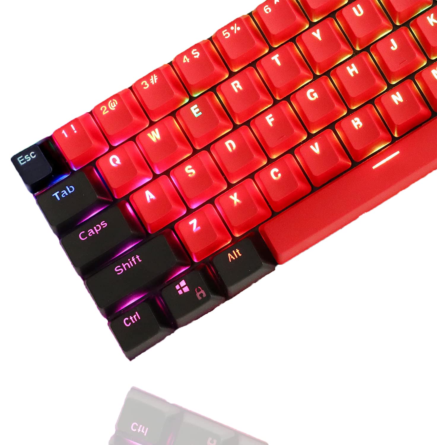 (Only Keycaps) Red Keycaps 60 Percent Custom Key Caps Set with Key