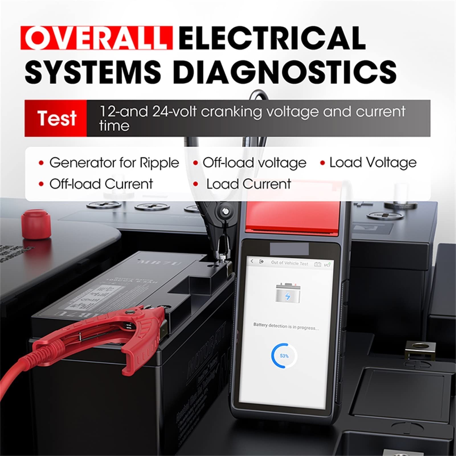 BT608E Probador de batería Analizador de Sistema eléctrico con Impresora Todos los diagnósticos del Sistema Herramientas actualizadas BT508 / BT506