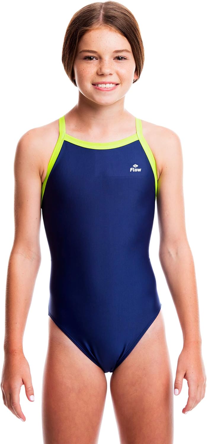 Flow Ignite Swimsuit for Girls - Size 23 to 32 One Piece Competition Swim Suit in Black, Blue, and Red - Image 2