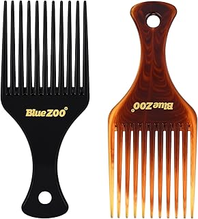 fidget pencil 2 Pcs Afro Hair Comb Hair Pick,Smooth Afro Pick Lift Detangle Styling Comb with Wide Tooth,Amber Comb Fashion Hair Style Tools for Curly Hair Hairstyle