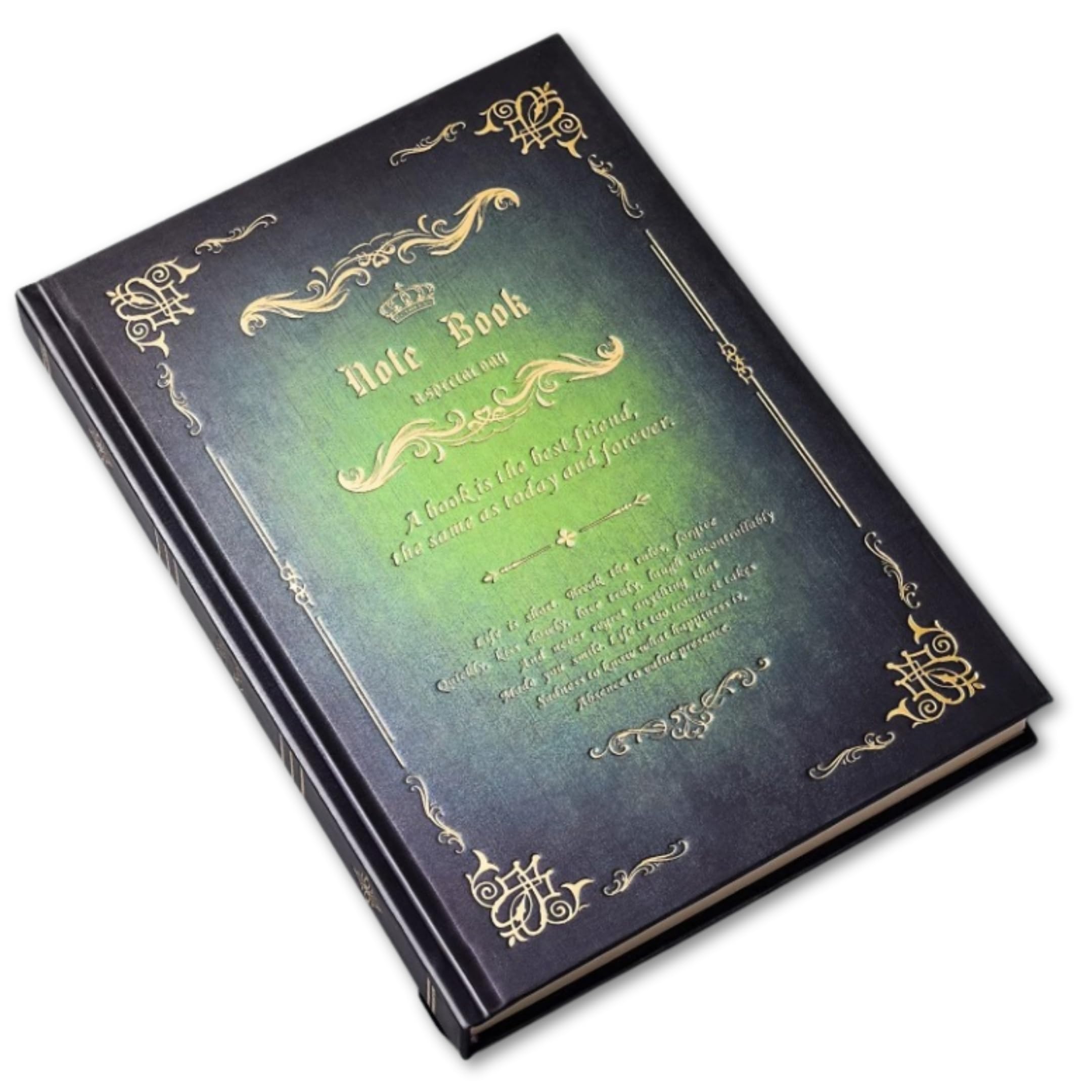 [HYmish] アンティーク デザイン ノート 魔導書風 ビンテージ レトロ A5 日記帳 メモ帳 多用途 おしゃれ インテリア 贈り物 グリーン