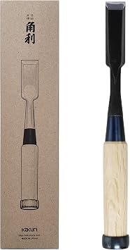 KAKURI Japanese Wood Chisel for Woodworking 3/4" 18mm, Made in JAPAN, Professional Japanese Chisel Oire Nomi Hand Forged, Japanese White Steel No.2 Blade, White Oak Wood Handle