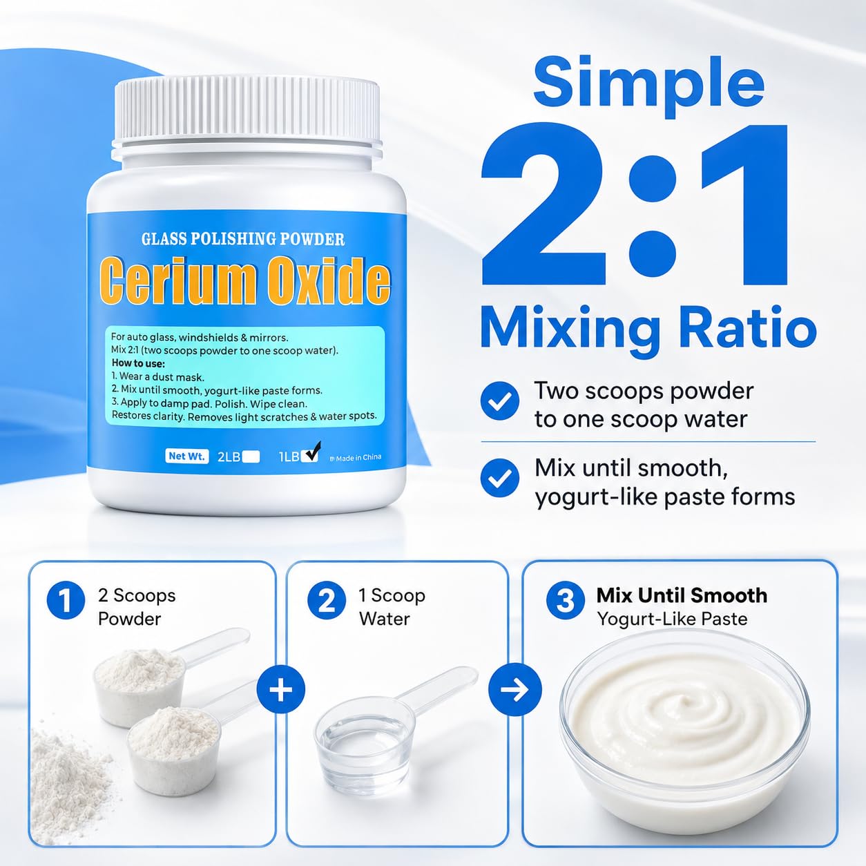 Cerium Oxide Glass Polish - Scratch & Spot Repair -6