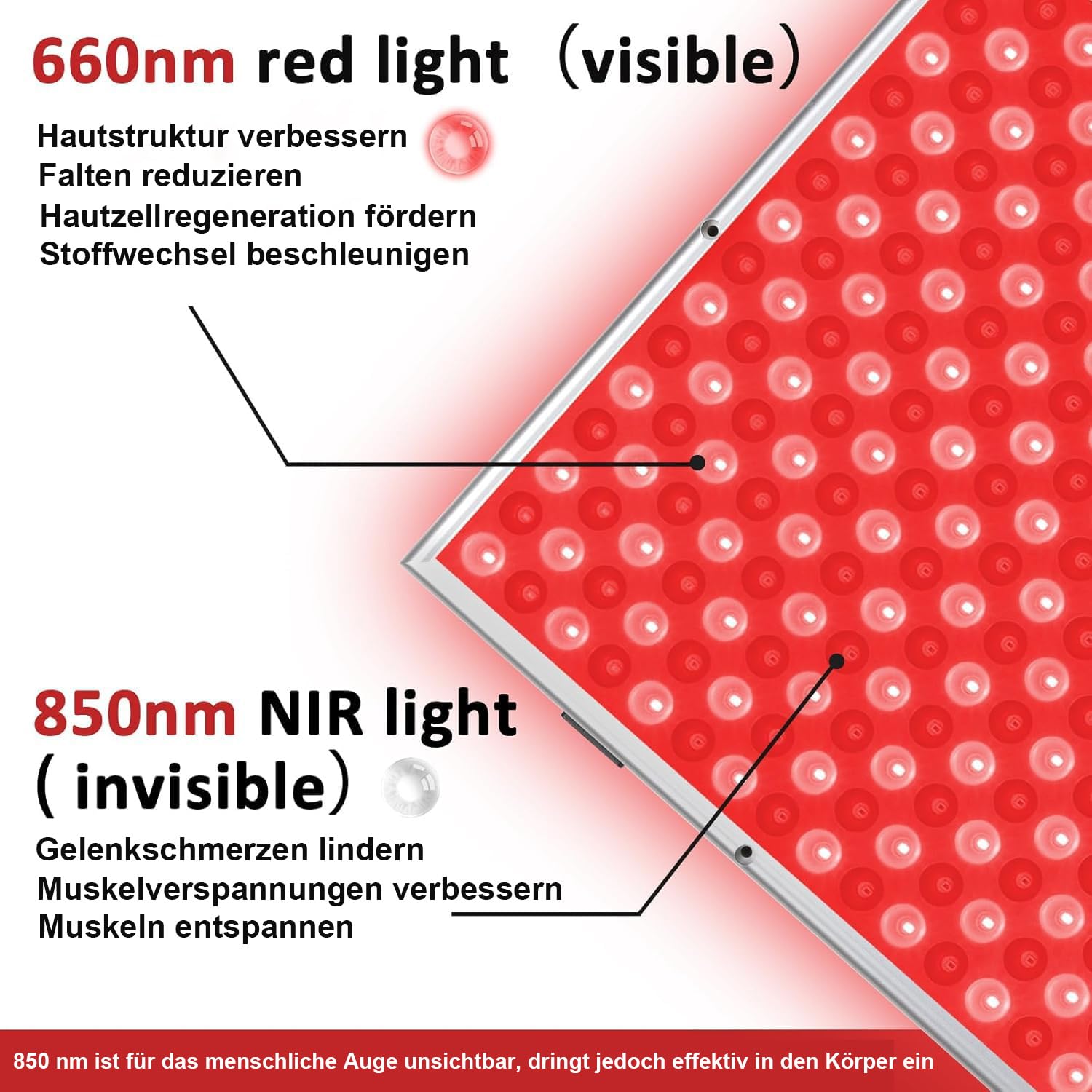 Red Light Therapy Lamp for Full Body – 660nm Red & 850nm Near Infrared Light Panel with Adjustable Stand, Remote, Timer, 5 Brightness Levels – LED NIR Red Light Device for Home Use