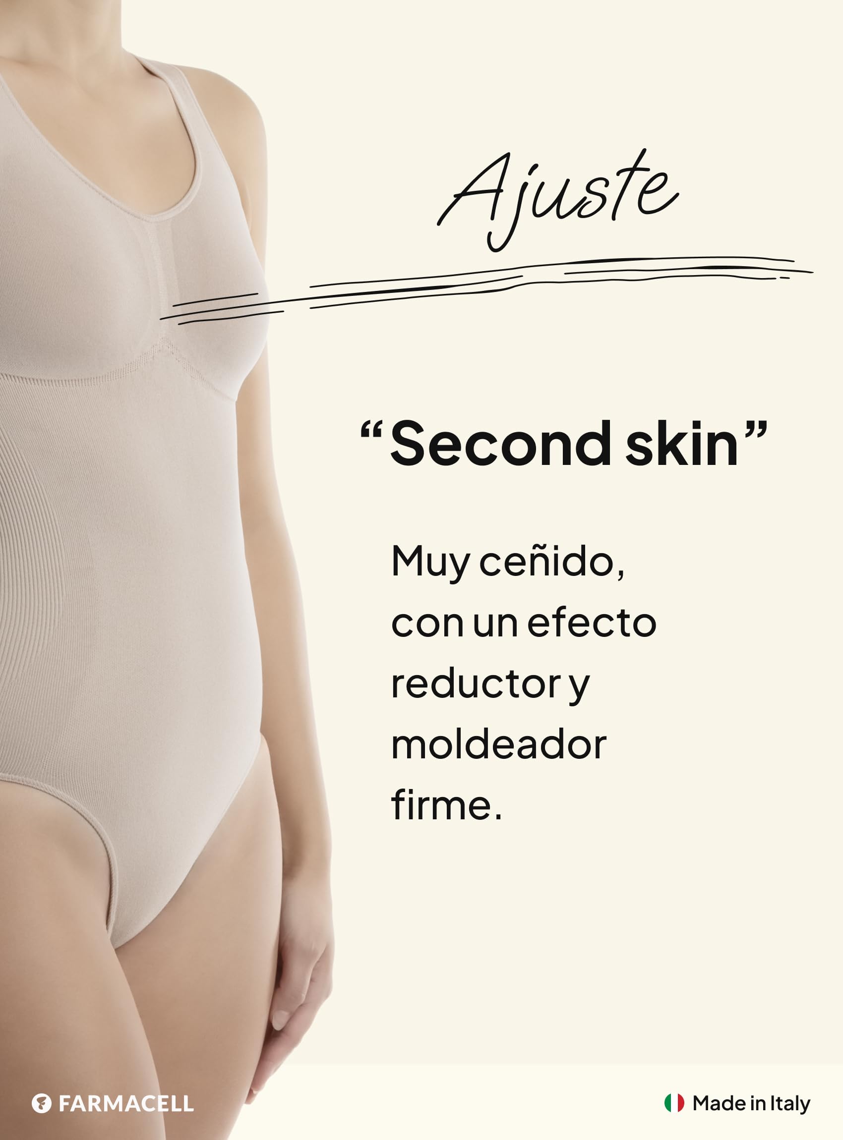 Farmacell Body Reductor Mujer Efecto Push Up, Made in Italy, 608