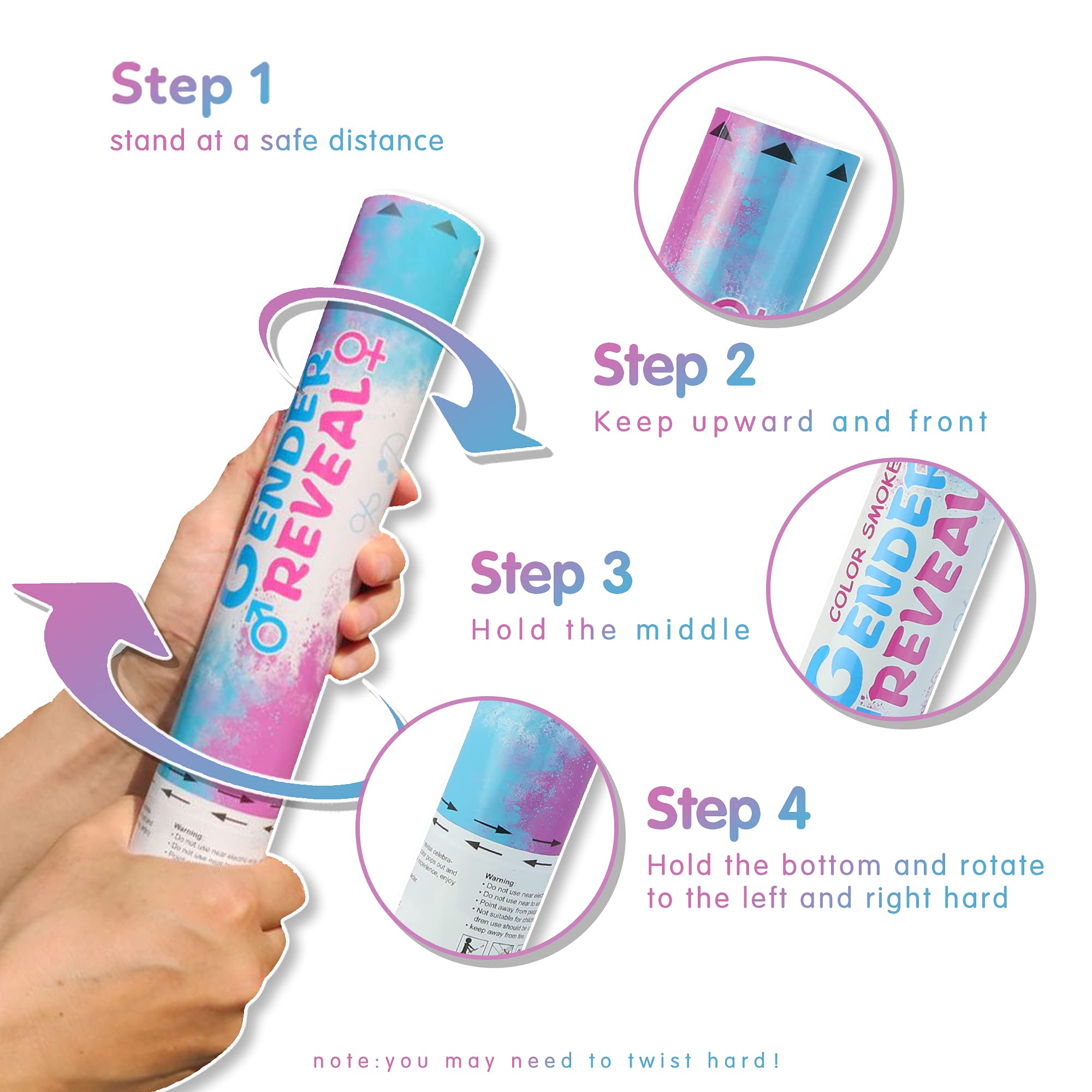 Buy SWYIVY Gender Reveal Powder Cannon Smoke Bomb, Biodegradable Boy or