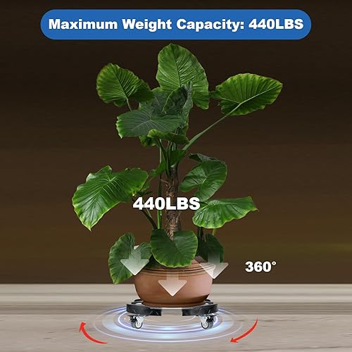 Miniatura 2 de W B D WEIBIDA Ruedas de basura, carrito redondo resistente, ajustable de 15 a 19 pulgadas, rodillo de barril de plástico multifuncional con