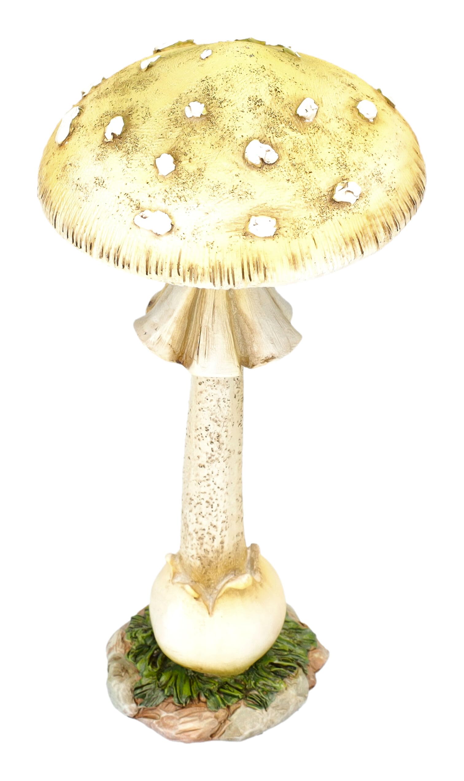 Figuren Shop GmbH Figura decorativa de jardín 'Seta amarilla', resistente a la intemperie, 24 cm de altura