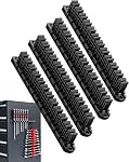DEHOYI Organisateur de tournevis magnétique et organisateur de clé pour atelier, Garage 48 outils de pcs & Porte-outils d'économie d'espace.Cadeau pour père et petit ami (4 pcs, noir)