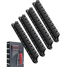 DEHOYI Magnetic Screwdriver and Wrench Organizer for Workshop, Garage | Heavy-Duty Tool Organizer for 48 pcs tools & Space-saving tool holder | Gift for father and boyfriend 4pcs, Black