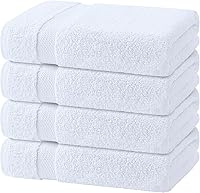 Wealuxe White Bath Towels Set of 4 - 27x54 Inch 100% Ring Spun Cotton 650GSM, Ultra Absorbent Soft Towels for Bathroom Spa Hotel