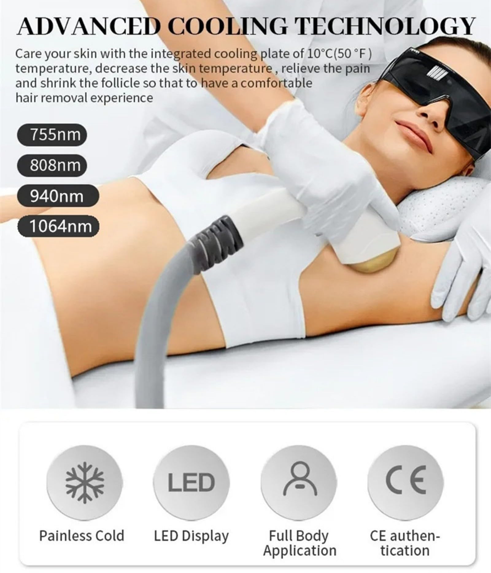 Dispositivo laser 2 in 1 per epilazione e rimozione delle macchie cutanee | Tecnologia FAC per un'epilazione efficace e indolore